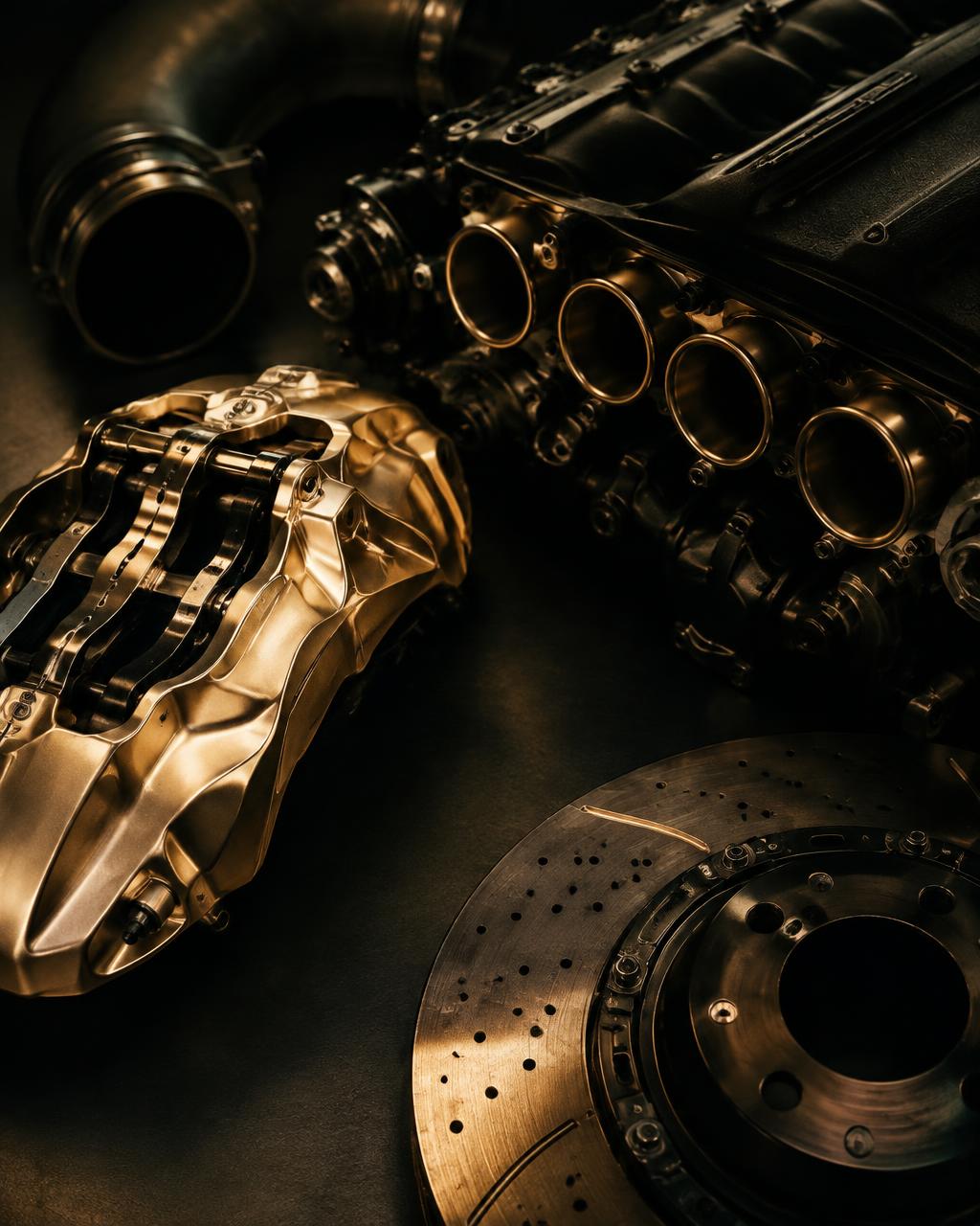 Brake caliper and engine components